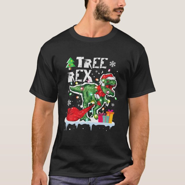 Camiseta Navidades Dinosaurios Árbol Rex Pajamas Led Light  (Anverso)