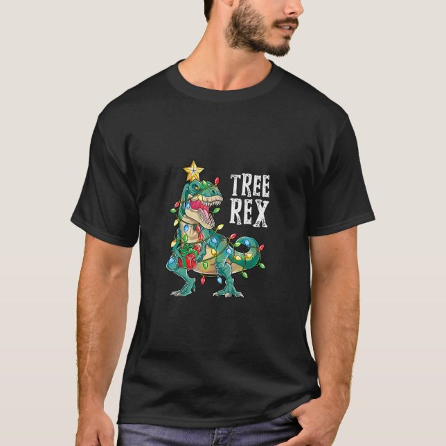 Camiseta Navidades Dinosaurios Árbol Rex Pajamas Niños Xma (Anverso)