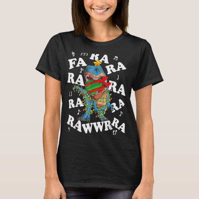 Camiseta Navidades Dinosaurios Fa Ra Rawr Tree Rex Pajamas (Anverso)