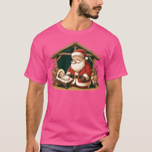 Camiseta Navidades diseñan arrodillar a Santa Claus con Bab
