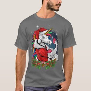 Camiseta Navidades disfraces Xmas PJ Santa Hat Unicorn