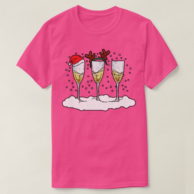 Camiseta Navidades divertidas Hombres Mujeres Champagne Nav (Diseño del anverso)
