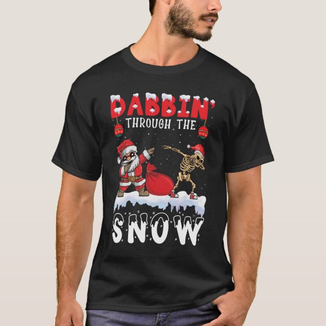 Camiseta Navidades, Divertido Dabbin A Través De La Camiset (Anverso)