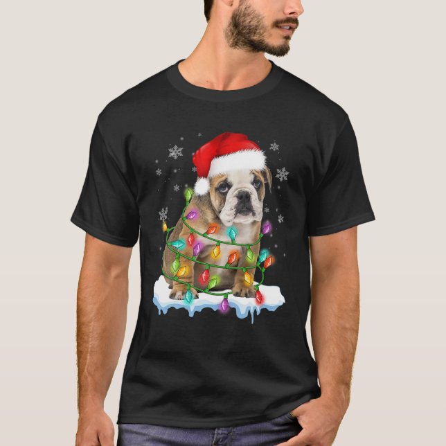 Camiseta Navidades divertidos 2022 Bulldog inglés Santa Chr (Anverso)