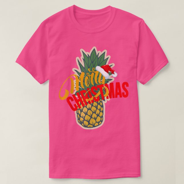 Camiseta Navidades divertidos adultos de la piña navideña (Diseño del anverso)