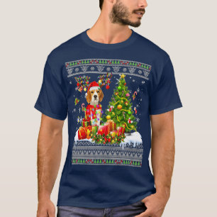 Camiseta Navidades divertidos alumbran a perro Beagle Perro