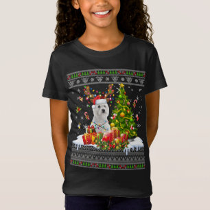 Camiseta Navidades divertidos alumbran a perro de westie na