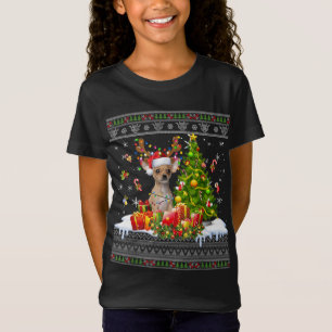 Camiseta Navidades divertidos alumbran al perro chihuahua c