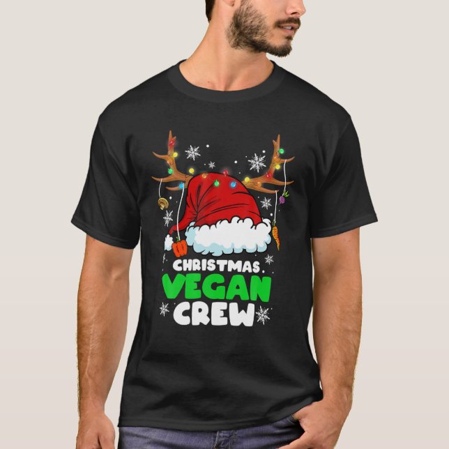 Camiseta Navidades divertidos alumbran al vegan Crew Vegeta (Anverso)