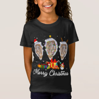 Camiseta Navidades divertidos alumbran animales de ostra de