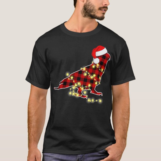Camiseta Navidades divertidos alumbran familia Red Plaid (Anverso)