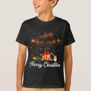 Camiseta Navidades divertidos alumbran Navidad Pajama Moose