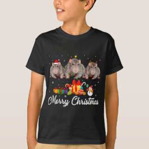 Camiseta Navidades divertidos alumbran Navidad Pajama Rat A