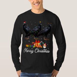 Camiseta Navidades divertidos alumbran Navidad Pajama Raven