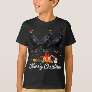 Camiseta Navidades divertidos alumbran Navidad Pajama Raven