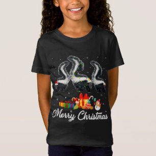 Camiseta Navidades divertidos alumbran Navidad Pajama Skunk