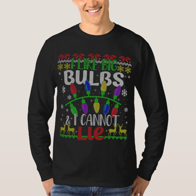 Camiseta Navidades divertidos alumbran que me gusta la fami (Anverso)