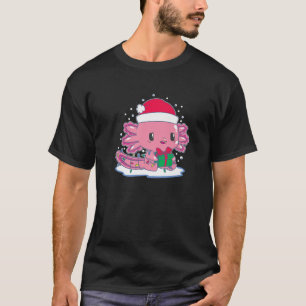 Camiseta Navidades divertidos Axolotl Santa Mexican Salaman