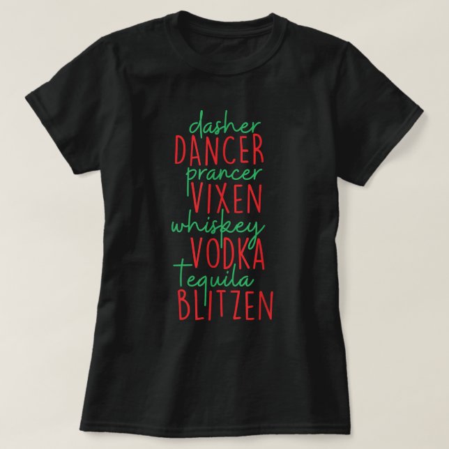 Camiseta Navidades divertidos bailarín de lavado Prancer Vi (Diseño del anverso)