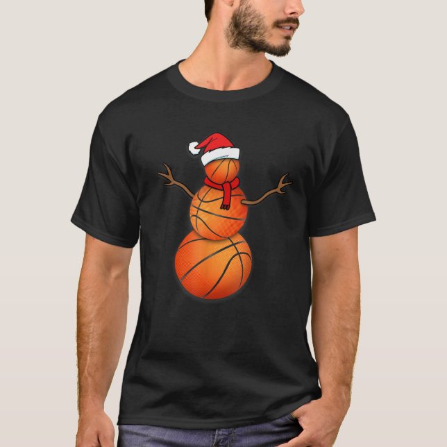 Camiseta Navidades divertidos Baloncesto Bolas Santa Snowma (Anverso)