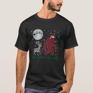 Camiseta Navidades divertidos Bigfoot Reindeer Moon Santa P
