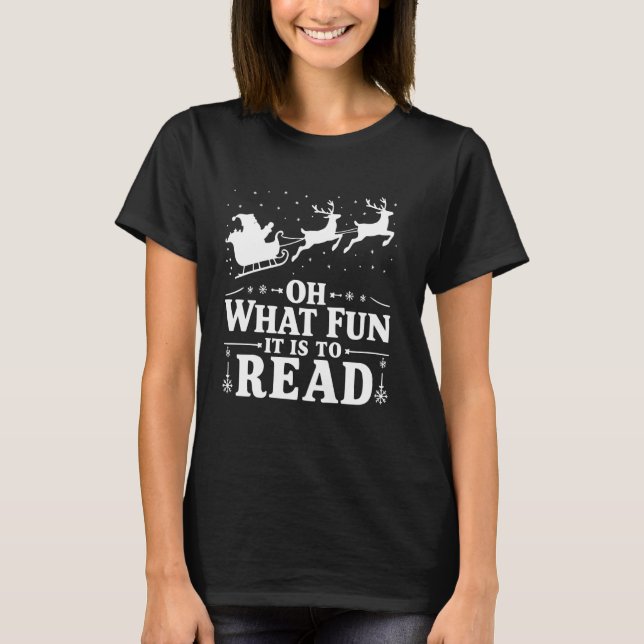 Camiseta Navidades divertidos Bookworm Santa Claus Xmas Rea (Anverso)