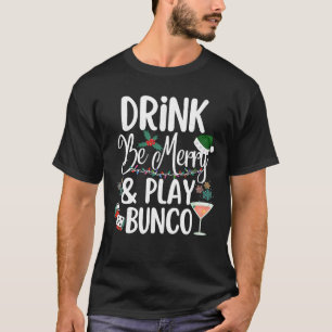 Camiseta Navidades divertidos Bunco Bebiendo Xmas Lights Gr