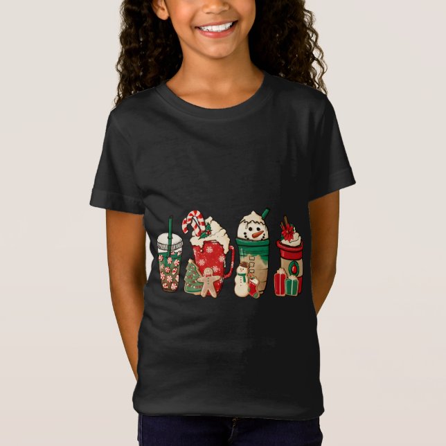 Camiseta Navidades divertidos café Lover Cute Snowman Latte (Anverso)