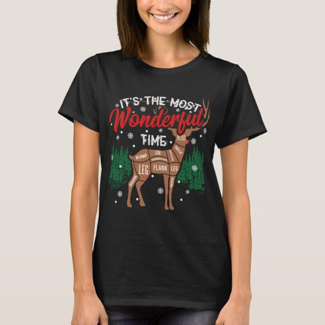 Camiseta Navidades divertidos cazando renos de la caza de n (Anverso)