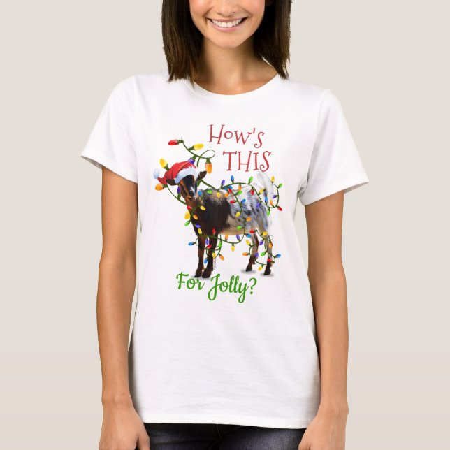 Camiseta Navidades divertidos cómo es esto para Jolly Goat (Anverso)