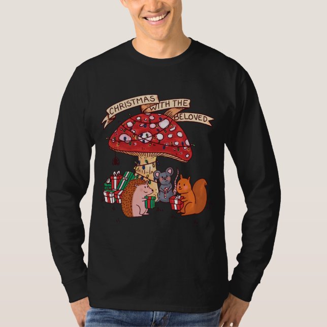 Camiseta Navidades divertidos con el ratón de ardilla y M (Anverso)