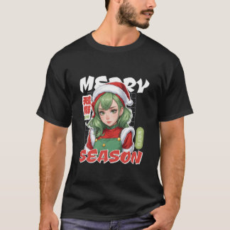 Camiseta Navidades divertidos con elfos adorables en estilo