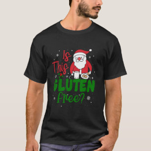 Camiseta Navidades divertidos Cookies Santa Es Este Gluten 