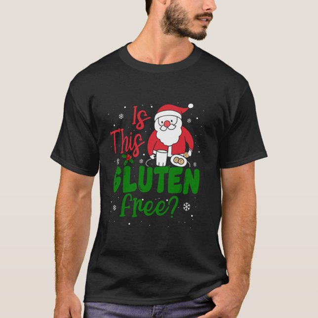 Camiseta Navidades divertidos Cookies Santa Es Este Gluten  (Anverso)