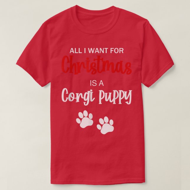Camiseta Navidades divertidos Corgi Puppy Dog  (Diseño del anverso)