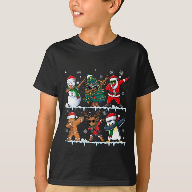 Camiseta Navidades divertidos Dabbing Santa Elf Deer Friend (Anverso)