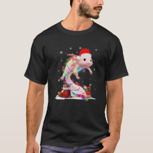 Camiseta Navidades divertidos de árbol Axolotl iluminan Mam