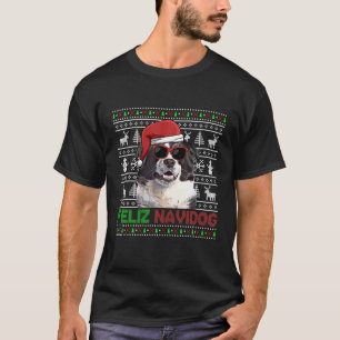 Camiseta Navidades divertidos de Border Collie Dog Feliz Na