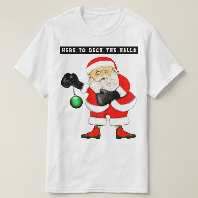 Camiseta Navidades divertidos de boxeo (Diseño del anverso)