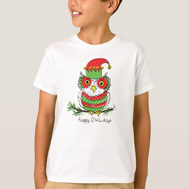 Camiseta Navidades divertidos de búho adoran las vacaciones (Anverso)
