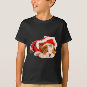 Camiseta Navidades divertidos de Bulldog inglés pipa Santa 