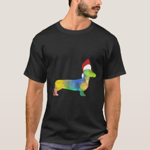 Camiseta Navidades divertidos de Dachshund Perg Lover Silho
