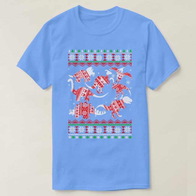 Camiseta Navidades divertidos de dinosaurios TRex Navidades (Diseño del anverso)