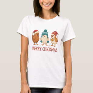 Camiseta Navidades divertidos de Feliz Navidad Pollos Invie