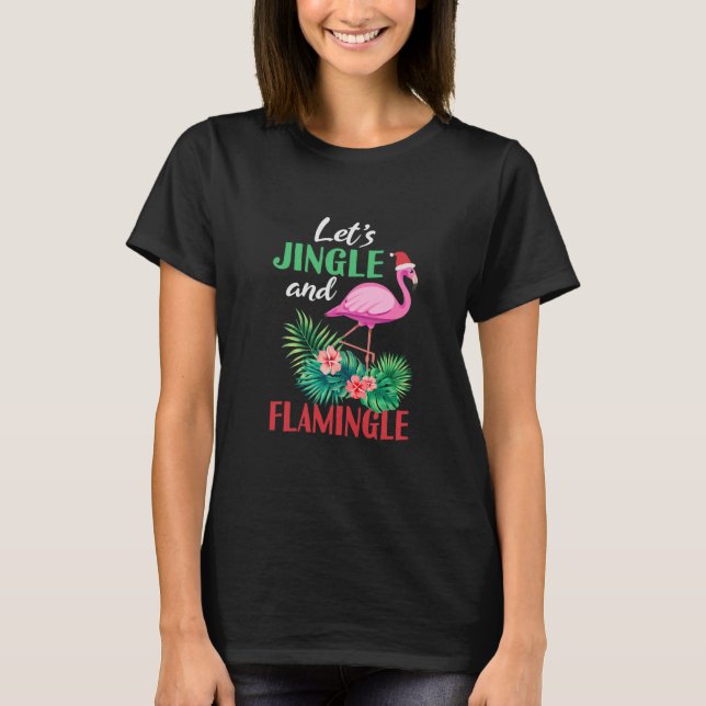 Camiseta Navidades divertidos de Flamingo dejan cantar (Anverso)
