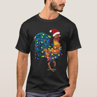 Camiseta Navidades divertidos de gallos iluminan granja Paj