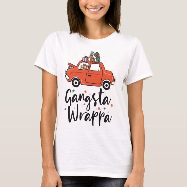 Camiseta Navidades divertidos de Gangsta Wrappa (Anverso)