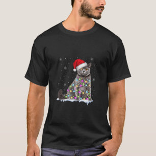Camiseta Navidades divertidos de gato de peluche escocés al