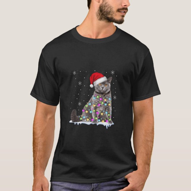 Camiseta Navidades divertidos de gato de peluche escocés al (Anverso)
