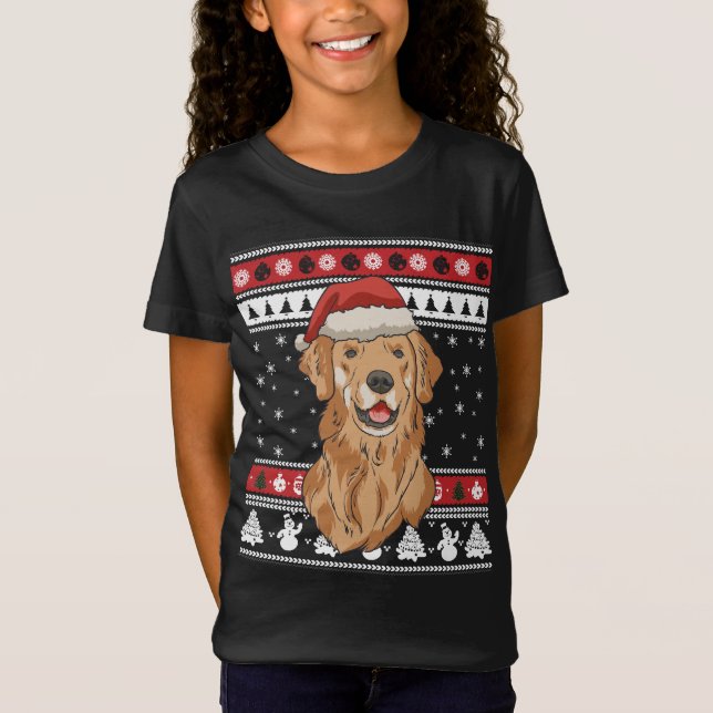 Camiseta Navidades divertidos de Golden Retriever (Anverso)